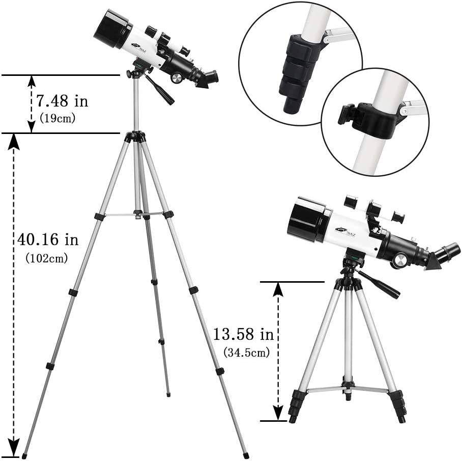 Teleskop für Erwachsene und Kinder,70 mm Blende 400 mm Refraktor-Teleskop für Astronomie-Anfänger,tragbarer Teleskop-Rucksack