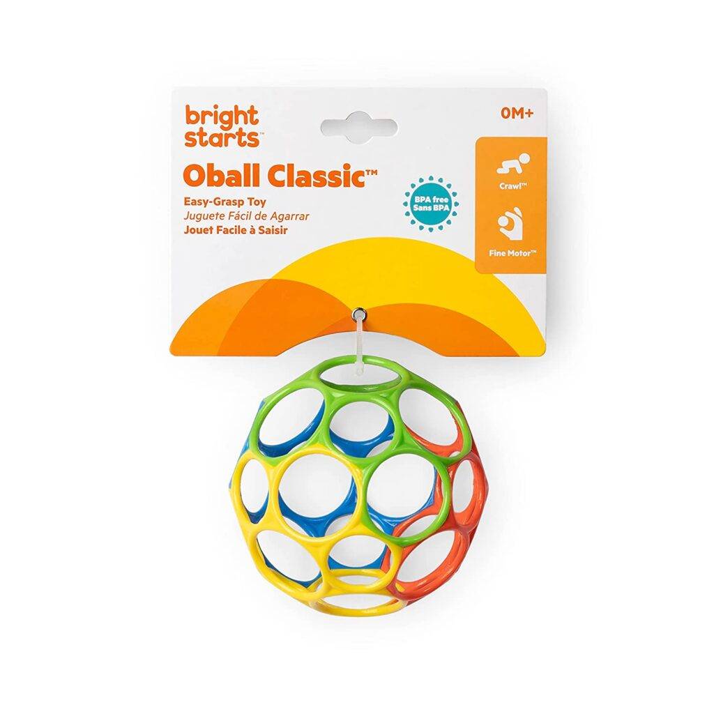 Bright Starts, Oball Classic, flexibler und leicht zu handhabender Ball, sensorisches