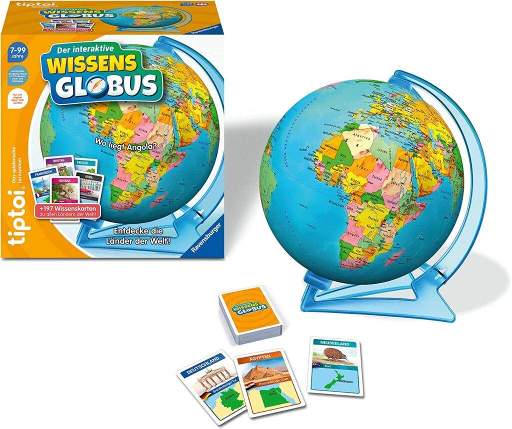 Lern-Globus für Kinder ab 7 Jahren, lehrreicher Globus für Jungen und Mädchen, für 1-4 Spieler
