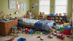cluttered room affects child